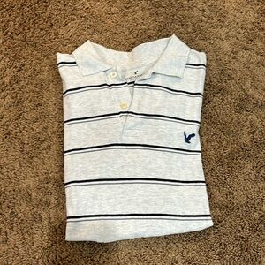 American Eagle Outfitters grey striped polo shirt